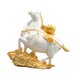 thumbnail image 5 of Escultura de caballo, figura de Feng Shui chino, resina, obra de arte fina, animal Oro blanco, 5 of 9