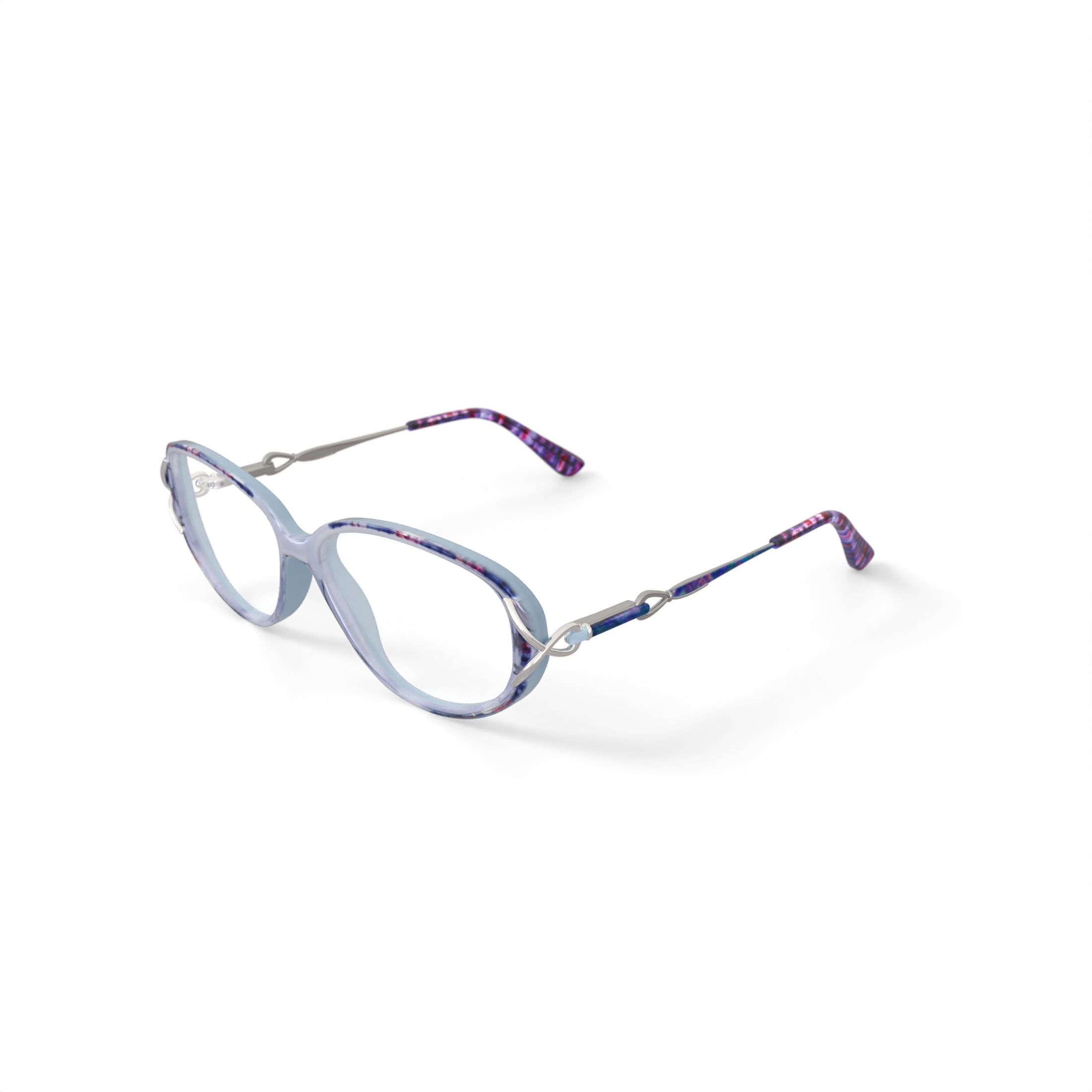 Sophia Loren Women's SL749 Azure Oval Prescription Eyeglasses with Case, Crystal