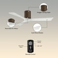 thumbnail image 5 of Matthews Fan Company IR3H-WN-MWH-42 Irene 42" Walnut Hugger Ceiling Fan with 3 Matte White Blades, Remote and Wall Control, Indoor/Outdoor Damp Rated, 5 of 6
