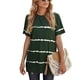 thumbnail image 1 of Women\'s T-shirts Crew Neck Short Sleeves Tops Stripe Pattern Hip Length Loose Clothing For DailyGreenM, 1 of 5