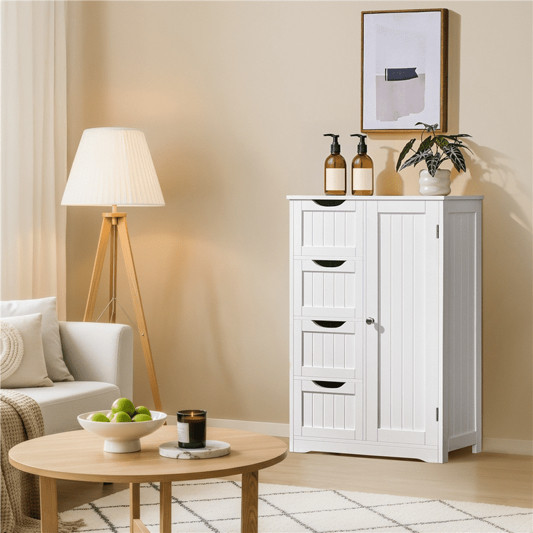 Bath Storage Cabinet キャビネット アメリカ　家具　雑貨 Alden Design Wooden Bathroom Storage Cabinet with 4 Drawers