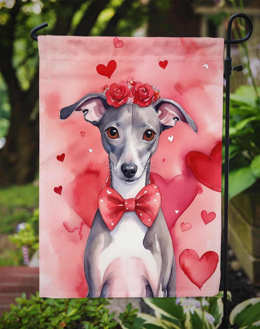 Italian Greyhound My Valentine Garden Flag 11.25 in x 15.5 in
