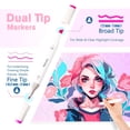 thumbnail image 3 of Marcadores de alcohol Brillcolors, 80 colores, con doble punta, recargables, 3 of 8