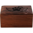 thumbnail image 3 of Paw Engraved Rosewood Pet Urn for Dogs Cats Memorial Keepsake Urns for Ashes, Photo Wooden Box Cremation Urn (100 Cubic in, Angel Wing - Black), 3 of 5