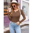 thumbnail image 3 of Women's Long Sleeve Shirts 3 Packs Henley Button Down Tops Ribbed Slim Fit Base Layer Soft Thermal Tee, 3 of 6