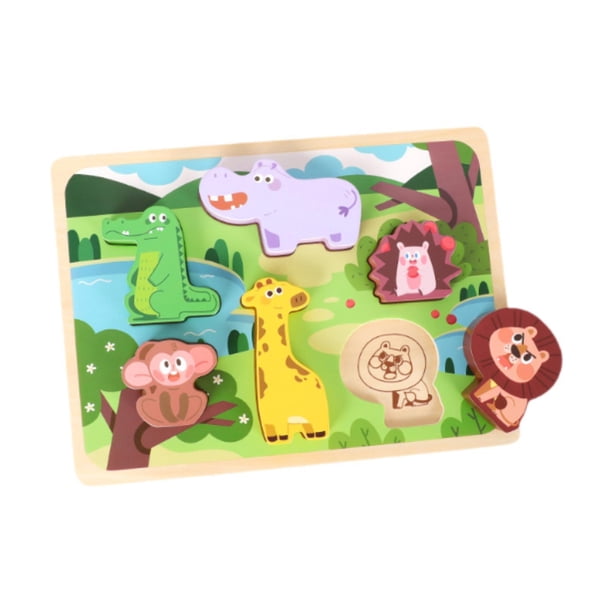 Rompecabezas de madera para niños pequeños, rompecabezas de clavijas, juguetes para niños de 4 años o más, regalos Bosque