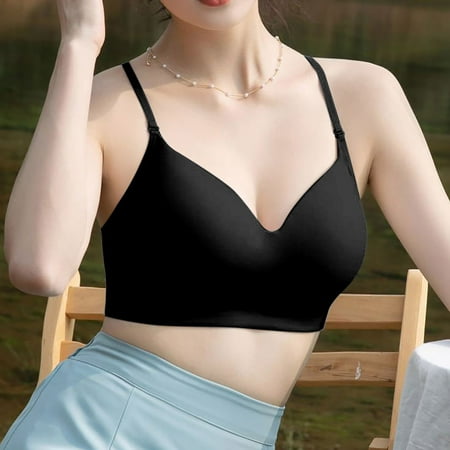 Pavied Minimizer Bras Bralettes for Women Backless Bra Women s Comfortable Back Fixing Breathable Cup Wrapping Chest Nude Ammonia Bra Seamless Bras Womens Bras Black One Size