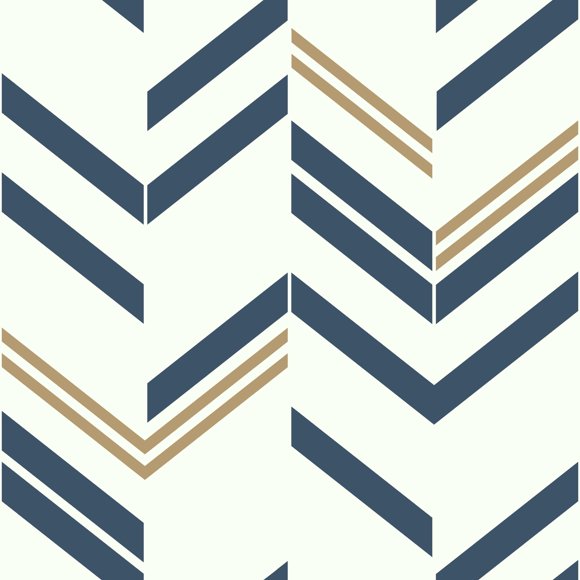 Navy And White Wide Stripe Wallpaper