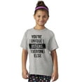 thumbnail image 3 of Unique Like Everyone Else Funny Crewneck T Shirts Boy Girl Teen Brisco Brands M, 3 of 6