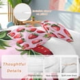 thumbnail image 2 of 3 Piece Red Strawberry Duvet Cover Set California King, Microfiber Comforter/Quilt Cover with Corner Ties and 2 Pillowcases, Pink Watercolor Modern Art All Season Soft Bedding with Zipper Closure, 2 of 8