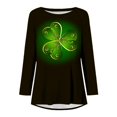 thumbnail image 3 of Baqcunre T Shirts for Women,Saint Patricks Day B Print Large Loose Round Neck Long Sleeve T Shirt Top,St. Patrick's Day Shirts for Women Womens Tops,Graphic Tees for Women S-XXL, 3 of 5