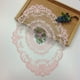 thumbnail image 4 of 2Pcs Embroidered Lace Placemat Coaster Coffee Doilies Table Mat Cover Home Decor, 4 of 6