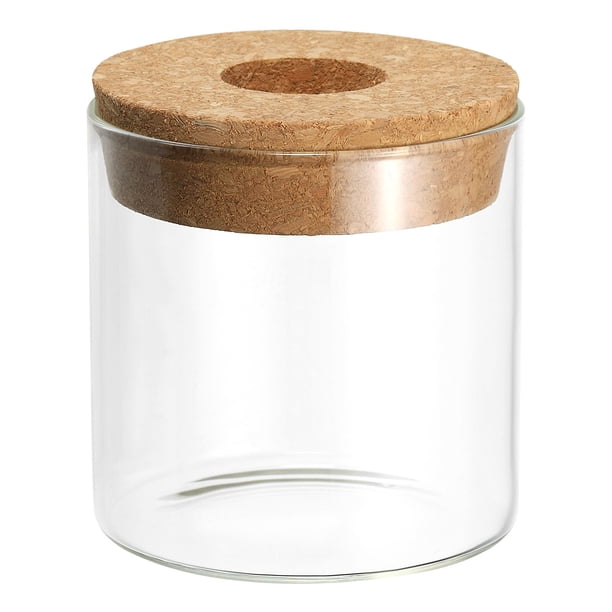 Uxcell 3.1"x3.1" Jarrón de cilindro de vidrio para propagación de plantas, terrario, maceta de vidrio de escritorio con tapón de corcho