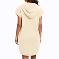 thumbnail image 7 of Kaemgyyd Bathrobe for Women Soft Comfy Short Sleeve Hooded Loungewear Knee Length Quick-Dry Sleepwear Button down Robes（White,One Size）, 7 of 7
