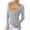 Gray, variant on Lindreshi Long Sleeve Shirts for Women Women's Fashion Printed Loose T-Shirt Mid-length 3/4 Sleeves Blouse Round Neck Casual Tops