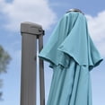 thumbnail image 5 of PURPLE LEAF OUTDOOR 8FT Square Cantilever Umbrella with Base - 360° Rotating Waterproof Patio Umbrella, Glacier Blue Sun Shade for Poolside Deck Garden Backyard, 5 of 9