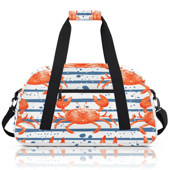 Herdesigns Crab Sports Duffle Bag for Women & Men, Ocean Gym Bag Dance Bag Overnight Bag Carry On Weekender Travel Bag