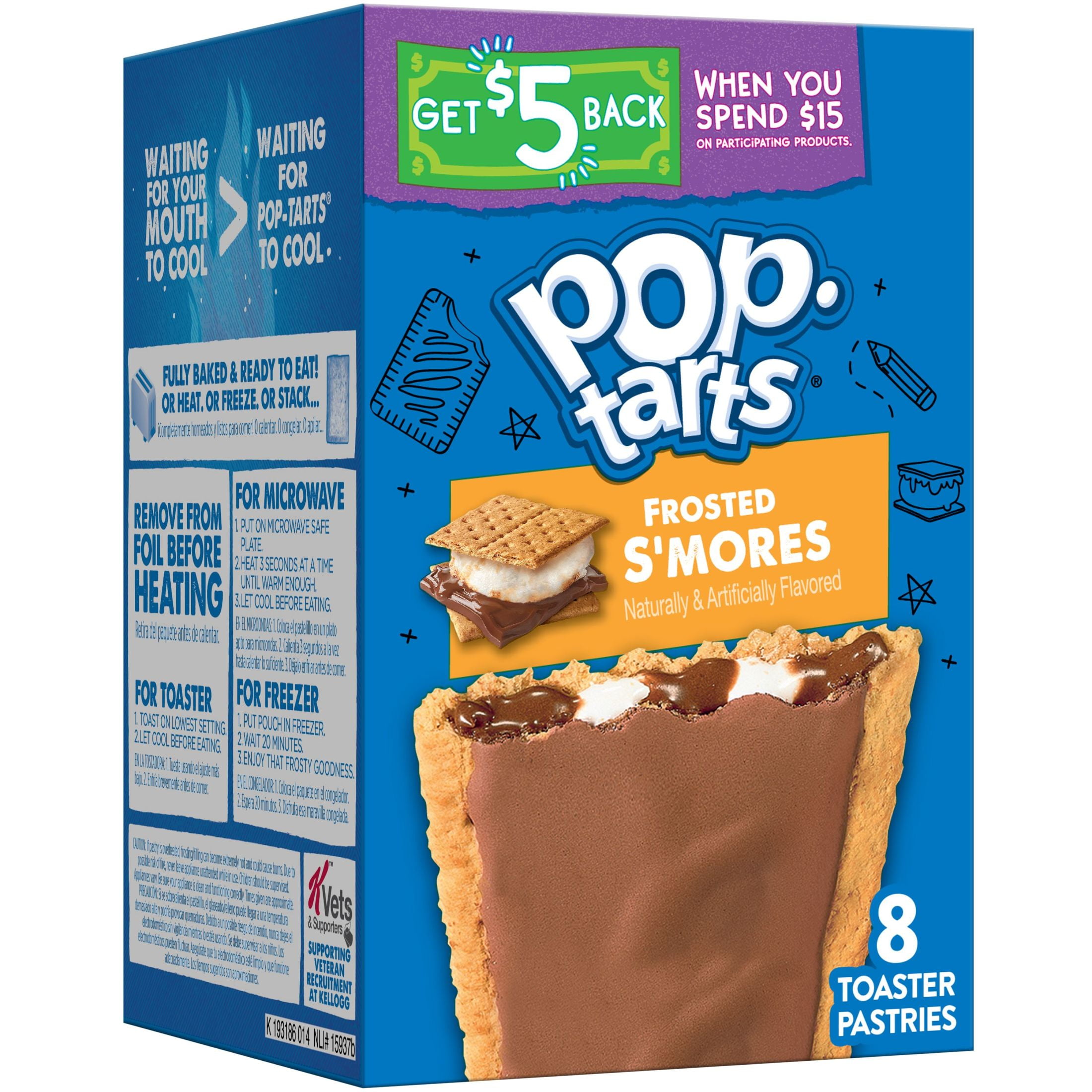 Pop-Tarts Frosted S'mores Toaster Pastries, Breakfast Foods, Shelf-Stable, 13.5 oz (8 Count)