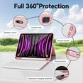 thumbnail image 3 of Funda con teclado KVTVOU para iPad Pro de 11 pulgadas de 4.ª, 3.ª y 2.ª generación, color rosa, 3 of 8