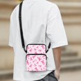 thumbnail image 3 of POLERO Pink Awareness Ribbon Print Portable Satchel Bags, Polyester Crossbody Purse with Pocket Crossbody Bags for Work Travel, 3 of 7