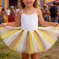 thumbnail image 2 of SUXIAN Tulle Skirt Carnival Patchwork Mesh Tutu Ballet Dance Party Outfit For Kids Girls Skirt Yellow 2-8 Years, 2 of 4