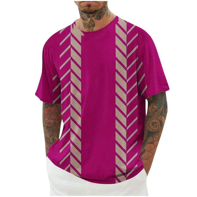 SDNall Nouveau T-Shirt Décontracté pour Hommes, Imprimé, Manches Courtes, Col Rond, Chemises Décontractées pour Hommes