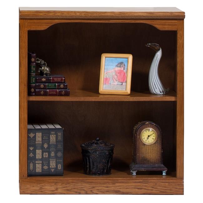 American Heartland 36 in. Oak Open Bookcase with Plain Base, Dark