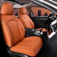 thumbnail image 3 of FLORICH Car Seat Covers Full Set, Comfortable Faux Leather Seat Protectors, Automotive Cushions Universal Fit for Most Cars SUV Trucks, Orange, 3 of 8