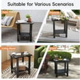 thumbnail image 3 of Ayaya 2-Tier Adirondack Side Table, 19" Solid Wood Square End Table, Outdoor Patio Table for Living Room, Porch, Poolside – Weather Resistant Black, 3 of 6