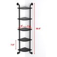 thumbnail image 3 of Corner Shelf 5-Tier, Wall Shelves for Bedroom, Hanging Corner Shelves Wall Mount, Rustic Industrial Pipe Shelves for Bathroom Thanksgiving Day, Living Room Decor (Black), 3 of 13