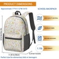 thumbnail image 5 of 17 Inch Lightweight Backpack,PVC Waterproof Oxford Fabric, Ergonomically Designed, with Large Capacity, Floral Flowers Print, 5 of 5