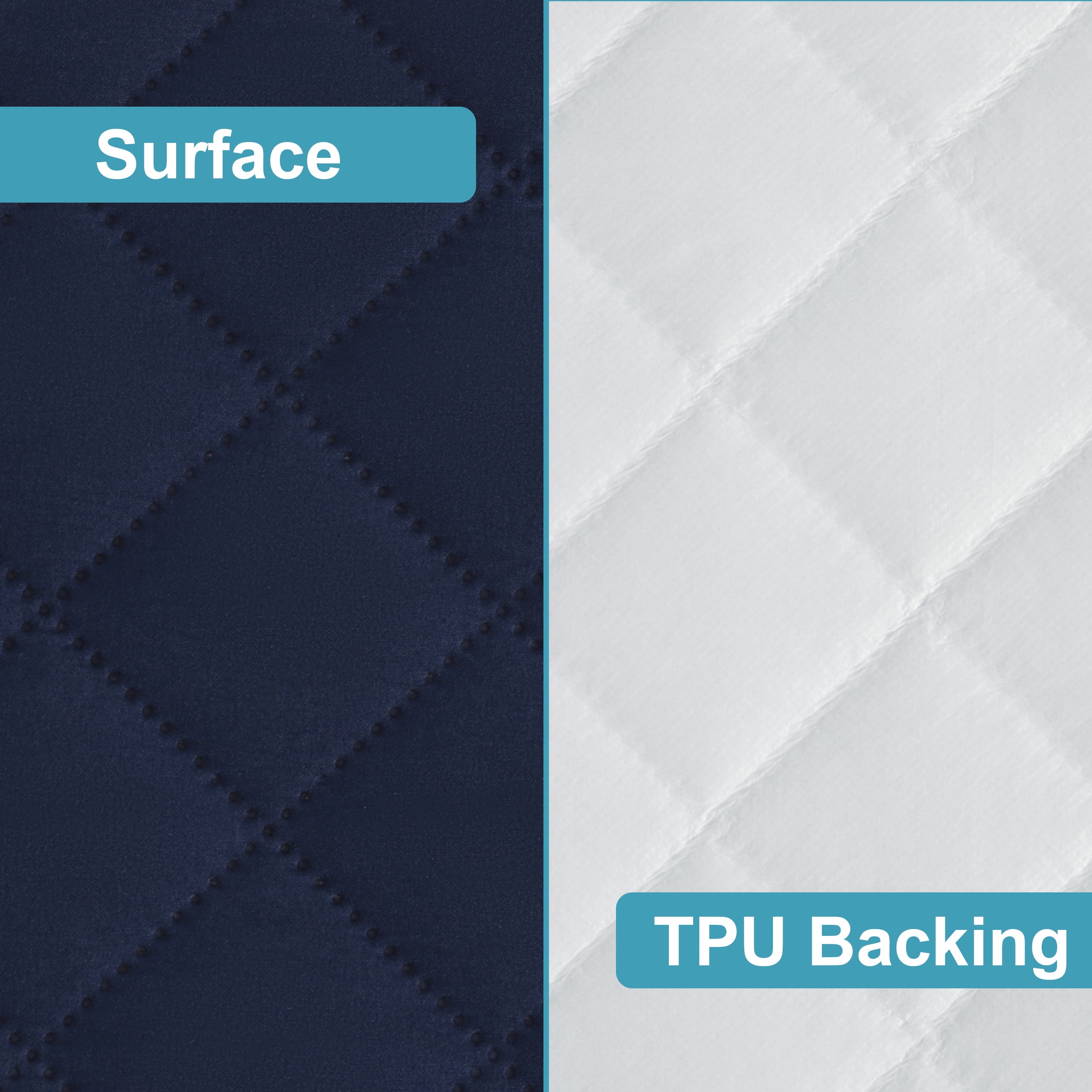 Super Soft and Quilted Toddler Waterproof Fitted Sheets Set of 2, Machine Washable Crib Mattress Protectors with Deep Pocket, Toddler-Mini, 24 x 38 Inches, Navy Blue
