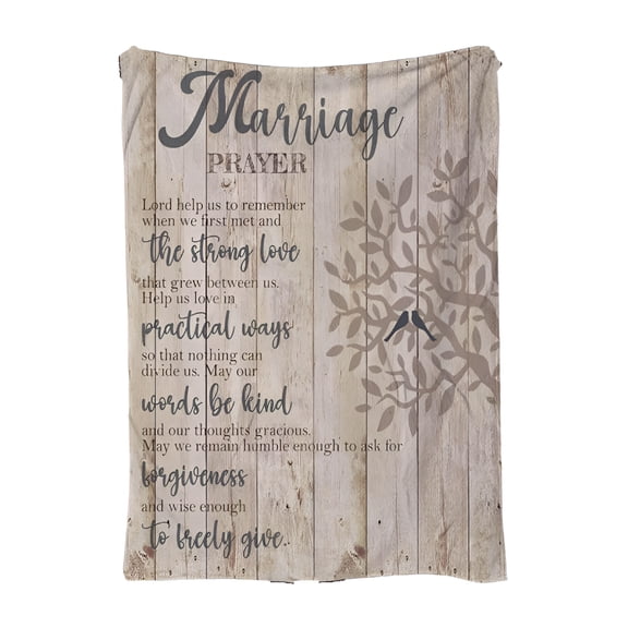 AUQ Wedding Gifts for Couple, Valentines Day Bridal Shower Gift for Bride to Be, Best Bride Gifts for Wedding Day, Unique Newlywed Gifts for Couples, Marriage Prayer Throw Blanket