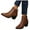 A, variant on Women's Pointed toe Leather Ankle Boots Chunky Heel Slip On Fall Booties Lightweight Short Dress Shoes Gray Size 8
