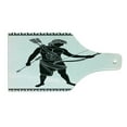 thumbnail image 2 of Retro Cutting Board, Hellenic Bowman Silhouette Eros Fantasy Gladiator Old Mediterranean Print, Decorative Tempered Glass Cutting and Serving Board, Wine Bottle Shape, Black and White, by Ambesonne, 2 of 5