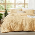 thumbnail image 1 of Juego de edredón Bedsure Queen, color amarillo, estilo bohemio, jacquard suave, 1 of 8