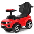 thumbnail image 4 of Costway Coche de paseo 3 en 1 Cochecito para niños pequeños Coche deslizante con música Rojo, 4 of 4