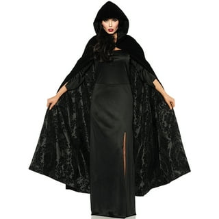 Wholesale Halloween non-stretch gothic printing short hooded cape