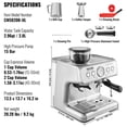 thumbnail image 6 of Vevor BZDYSKFJYMKAH5JSRV1 15 Bar Semi-Automatic Espresso Coffee Maker with Milk Frother Steam Wand, 6 of 11