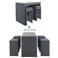 thumbnail image 4 of Euroco 5-Piece Bar Set Outdoor Dining Table Set with 4 Stools, Wicker Set for 4 Persons, Gray, 4 of 9