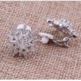 thumbnail image 2 of Clip on 1" silver or gold clear straight stone starburst button style earrings, 2 of 4
