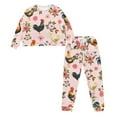 thumbnail image 4 of Yuyamidu Chicken Women Pjs Sets Long Sleeve Nightwear 2 Pieces Pink Flower Pajamas Top and Pants with Pockets Fall Spring Winter Clothing Warm Home Sleepwear Size XL, 4 of 7
