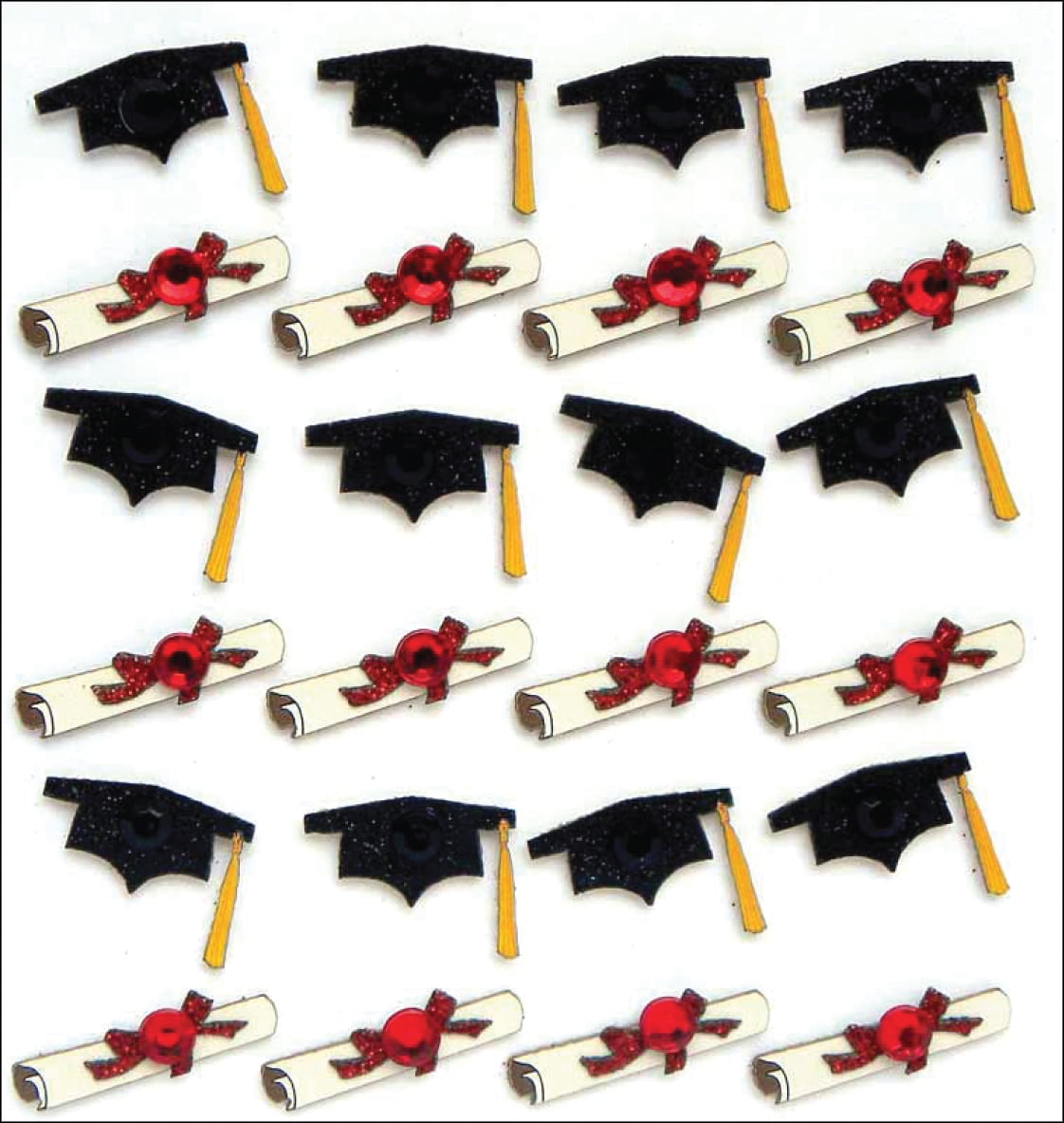 Jolee’s Boutique Graduation Caps & Diplomas Stickers, 24 Piece
