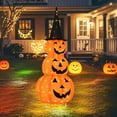 thumbnail image 4 of Costway 5 FT Lighted Halloween Decorations Collapsible Stacked Pumpkins with Witch Hat, 4 of 10