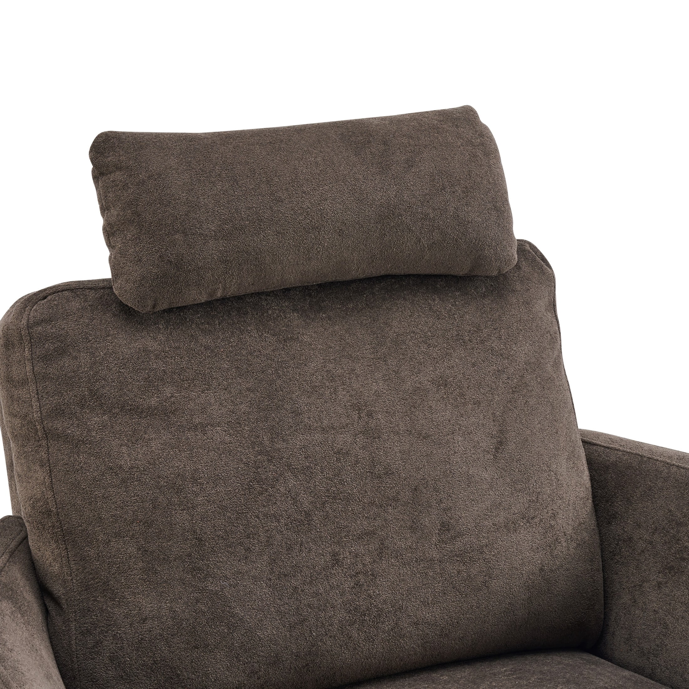 Christopher Knight Home Modern 360° Swivel Glider Recliner Chair with Adjustable Headrest and Pillows, Brown