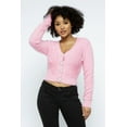 thumbnail image 3 of Eyelash Knit Cropped Cardigan With Pearl Button Details, 3 of 7