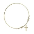 thumbnail image 2 of 8 1/2 inch Round Double Loop Bangle Bracelet w/ Crucifix in Gold-Filled, 2 of 3