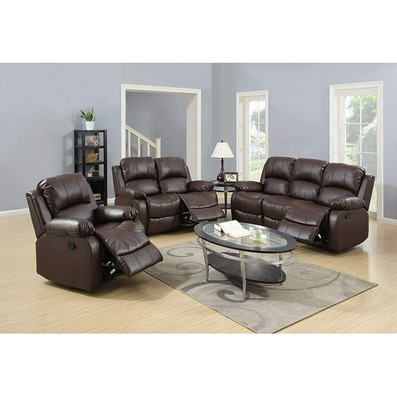 PonLiving Furniture Reclining Sofa Loveseat Chair Set Living Room SET Reclining Sofa Loveseat Chair Set Living Room SET