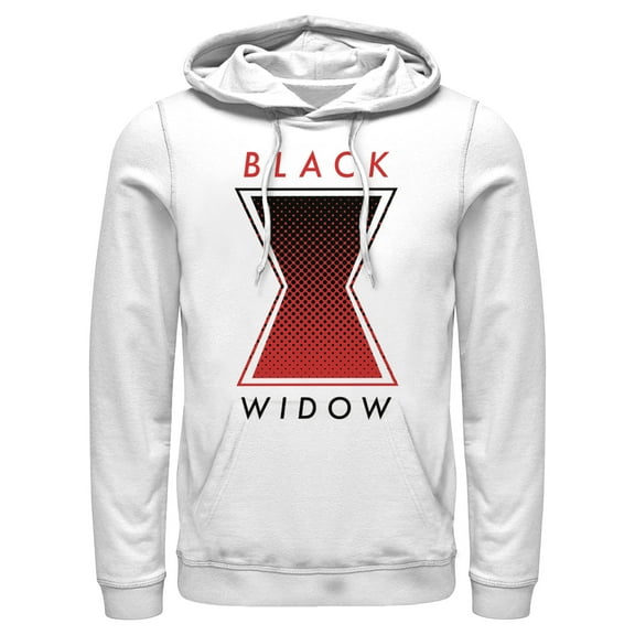 Men's Marvel Black Widow Gradient Logo Pull Over Hoodie White Large