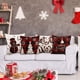 thumbnail image 3 of Juego de almohada de Navidad , funda de almohada de lino rústico para festividades, rojo y blanco, sillón, decoración de Navidad de(Yx1109 - 1)(18 pulgadas), 3 of 5